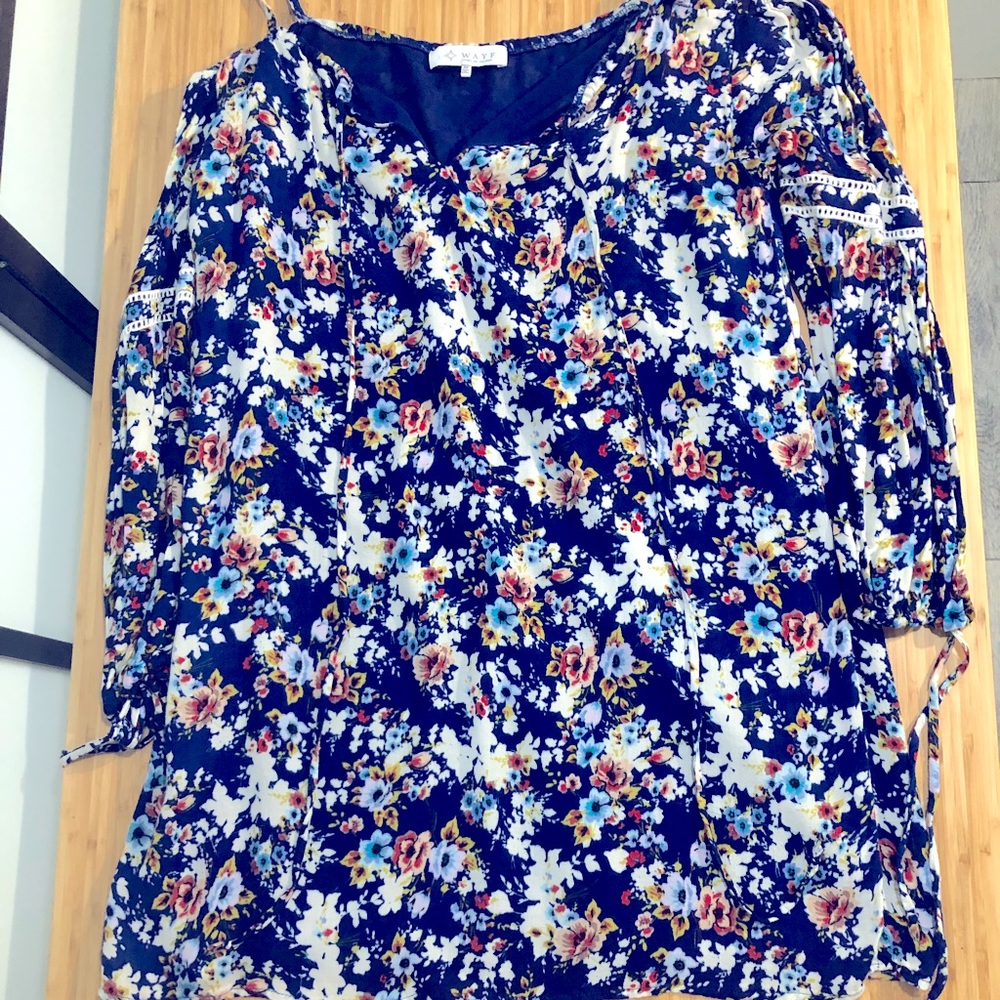 Blue floral dress by WAYF